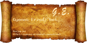 Gyenes Erzsébet névjegykártya